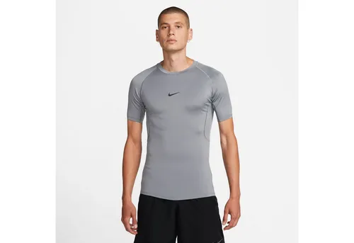 Nike Pro Herren Laufshirt - Grau/Silber - XXL - Laufbekleidung für Herren, ideal für intensive Trainingseinheiten im Fitnessstudio oder im Freien, bietet hervorragende Atmungsaktivität und Komfort.