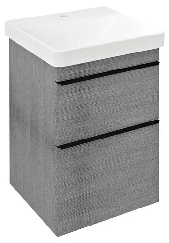 Sapho Waschbeckenunterschrank SITIA 46,4x70x44,2cm mit Soft Close - Praktischer Waschbeckenunterschrank mit 2 Schubladen, ideal für Ihr Badezimmer. Der moderne Silbereich und die Soft Close Funktion sorgen für eine stilvolle und leise Nutzung.