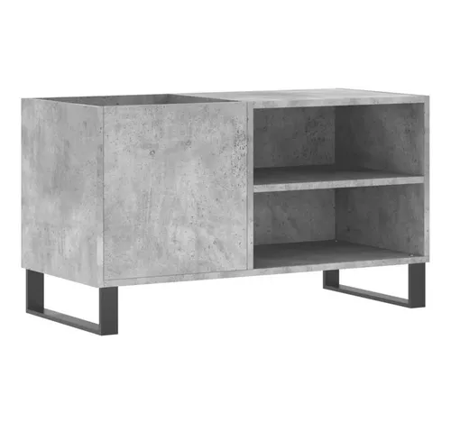 vidaXL Plattenschrank Betongrau 85x38x48 cm aus Holzwerkstoff - TV-Halterungen und mehr: Dieser stilvolle Plattenschrank bietet nicht nur Stauraum für LPs, sondern besticht auch durch seine stabile Oberplatte für deinen Plattenspieler.