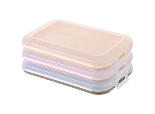 Engelland Frischhaltedose Aufschnittdosen für den Kühlschrank, Aufschnittboxen, PP-Kunststoff, BPA-frei, (Vorteils-Set, 3-tlg., mit transparentem Deckel), stapelbar, platzsparend, Ordnung im Kühlschrank, Organizer, Stapelbox