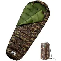 vidaXL Mumienschlafsack für Erwachsene – 3 Jahreszeiten - Schlafsäcke, ideal für Camping und Trekking. Dieser wasserfeste Mumienschlafsack hält dich warm und bequem bei 10°C-20°C und ist leicht transportierbar.