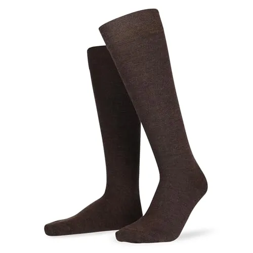 Hudson Herren Kniestrümpfe Relax Woolmix Clima druckfreier Bund Brownmel. 0763 43-46