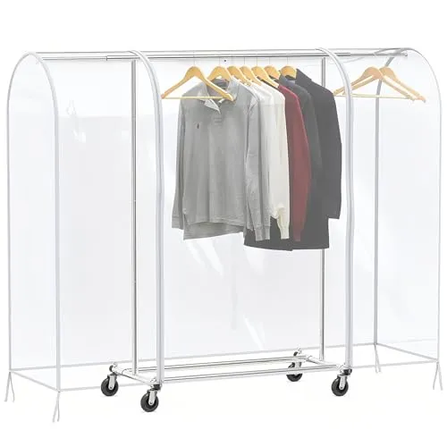 Wasserdichte kleiderständer Schutzhülle: Durchscheinend Kleidersäcke mit Reißverschluss, klare transparente Kleiderständer Abdeckung Mit Reißverschluss Kleiderständer (50 * 150 * 180cm)