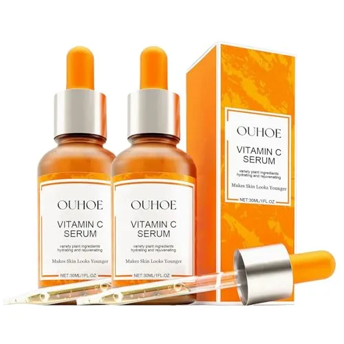 Stück Vitamin C Serum Gesicht, 30 ml Face Serum mit Hyaluronsäure & Vit E, Retinol Set für Anti-Aging, Feuchtigkeitsspendend Anti Falten Anti-Aging Gesicht Aufhellung,für Gesicht, Hals und Dekolleté 2
