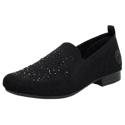 Rieker Damen-Slipper 51989-00 Schwarz in schwarz von Rieker