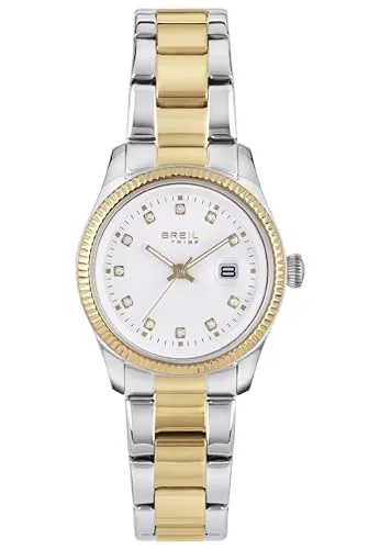 Breil Classic Elegance Damen Armbanduhr - Edelstahl Silber-Gold 32mm - Stilvolle Damen Armbanduhr aus der Classic Elegance Kollektion mit 5 Bar Wasserdichtigkeit, ideal für den täglichen Gebrauch. Elegantes Design mit goldenen Akzenten und zuverlässigem Quarz-Uhrwerk.