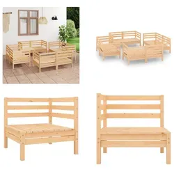 vidaXL 8 tlg. Garten Lounge Set Massivholz Kiefer
