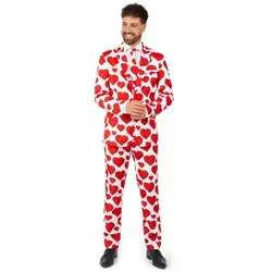 SuitMeister Partyanzug Valentinstags Herz Kostüm Anzug in rot von Suitmeister