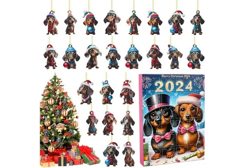 Weihnachtsbaum Welpe Adventskalender für Katzenliebhaber - Adventskalender mit 24 Überraschungen für Katzenliebhaber. Perfekt zum Countdown bis Weihnachten, gestaltet aus hochwertigem Acryl in stilvollem Hellblau.