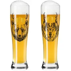 RITZENHOFF Weizenbierglas 500 ml - 2er Set mit Tier Motiv in Gold und Schwarz - Biergläser - Hochwertiges Weizenbierglas mit einzigartigem Tiermotiv, spülmaschinengeeignet und perfekt für Weißbierliebhaber. Made in Germany, im eleganten 2er Set.