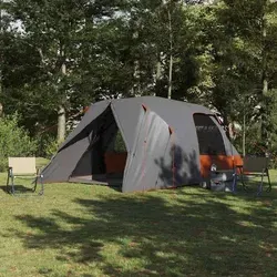 vidaXL DOME Zelt für 6 Personen – Grau und Orange, 500 x 314 x 206 cm - Erlebe unvergessliche Campingabenteuer mit dem vidaXL DOME Zelt. Wasserdicht, UV-beständig und mit praktischem E-Port für Elektronik ausgestattet, bietet es Komfort und Schutz in der Natur.