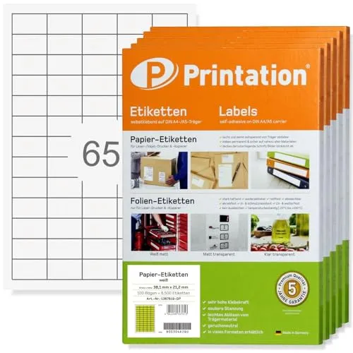 Printation Etiketten 38,1 x 21,2 mm