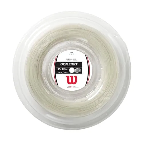 Wilson Repel 17 Reel (Natural) Tennis String – Hochwertige Tennissaiten für extra Komfort - Tennissaiten aus hochwertigem Material, bieten Langlebigkeit und halten kühl für ein verbessertes Spielgefühl.