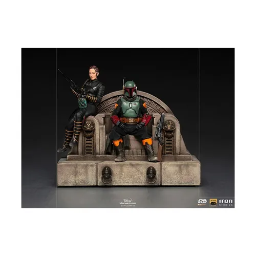 Iron Studios Deluxe: The Mandalorian - Boba Fett & Fennec Shand Statue - Model Statuen, detailreiche 1/10 BDS Kunstfigur, perfektes Sammlerstück für Star Wars Fans und Liebhaber von TV & Movie Merchandise.