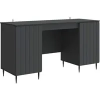 vidaXL Schreibtisch mit Regal Schwarz 142,5 x 50 x 75 cm - Moderner Schreibtisch aus Holzwerkstoff mit elegantem Design und viel Stauraum. Ideal für Zuhause oder im Büro, bietet er dir Flexibilität und einen stilvollen Arbeitsplatz.