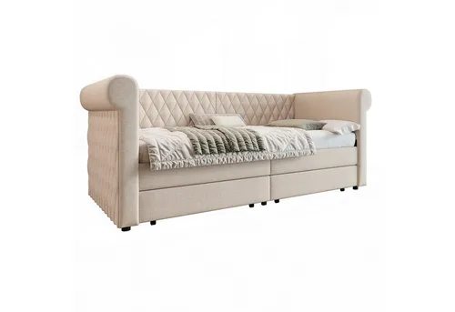 Polsterbett Sofabett mit USB-Leselicht und Stauraum