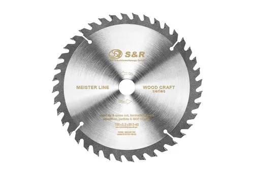 S&R Kreissägeblatt 160mm x 20mm x 2,2mm 40T, Reduzierring 16mm (Einzelsägeblatt, + Reduzierring 16 mm), 