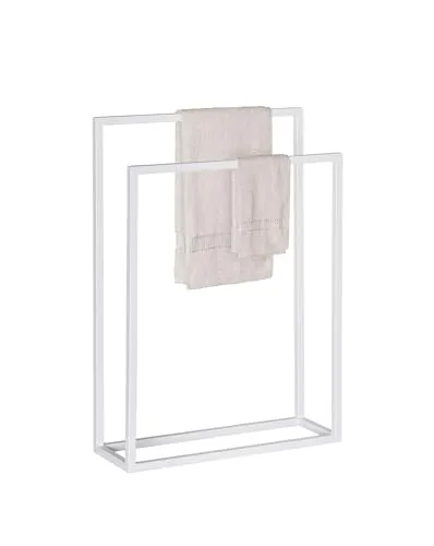 Stabiler Handtuchständer 2 Arme Weiss in weiß von probath