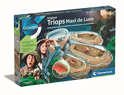 Clementoni Triops Maxi de Luxe (59246) - Experimentierkasten zur Zucht von Triops, fördert das Verständnis für Biologie und Naturwissenschaften auf spielerische Art.