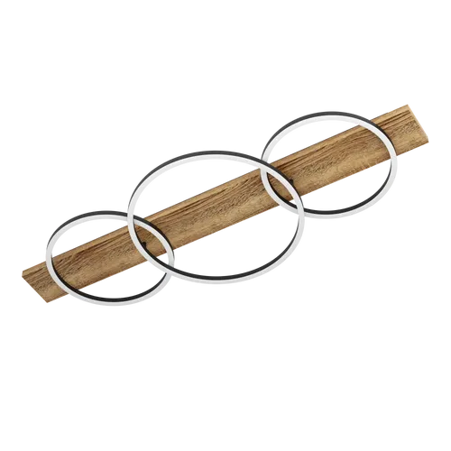 EGLO LED Deckenleuchte Boyal, 3-flammige Vintage-Lampe - Stilvolle Deckenlampe im Vintage-Design aus Holz und Stahl, ideal für Wohnzimmer, Küche oder Flur. Energiesparende LEDs sorgen für warmweißes Licht und setzen Akzente in jedem Raum.