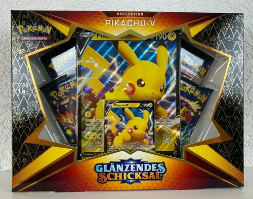 Pokemon TCG | Glänzendes Schicksal | Kollektion Pikachu V - Filme: Entdecken Sie die aufregende Pikachu V Kollektion mit Booster-Packs aus der Edition Glänzendes Schicksal – perfekt für Sammler und Pokémon-Fans!
