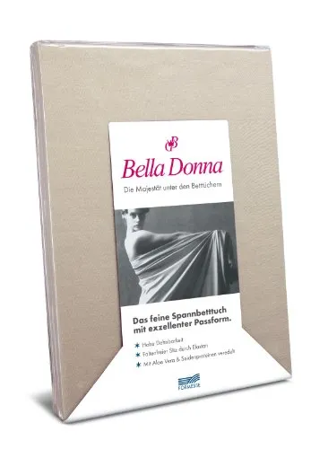 Spannbettlaken Bella Donna Jersey 200 x 220-240 cm Champignon - Hochwertiges Spannbettlaken aus Jersey für Matratzen & Wasserbetten, besonders weich und atmungsaktiv für einen erholsamen Schlaf.