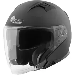 Germot GM 670 Jethelm mit Visier L - Schwarz Matt - Motorradhelm mit integriertem Sonnenvisier, kratzfestem Visier und optimaler Belüftung für alle Jahreszeiten. Ideal für ATV, Quad und Onroad-Fahrten.