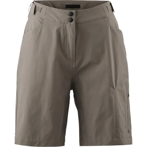 GONSO Adventure Shorts W Damen Fahrradhose, Gr. 44, terragrau - Fahrradbekleidung mit 90% Polyamid und 10% Elasthan, strapazierfähig und formstabil für optimalen Komfort beim Radfahren.