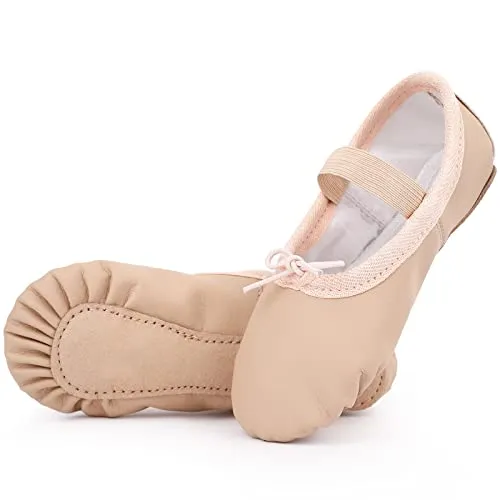 Ballettschuhe Mädchen Ballettschläppchen Ganze Ledersohle Tanzschuhe Gymnastikschuhe für Kinder und Erwachsene Damen