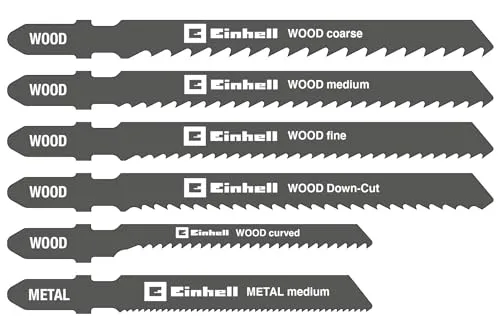 Einhell 10-tlg. Stichsägeblatt-Set - Sägeblätter für Holz und Metall – 10-teiliges Set mit praktischer Aufbewahrungsbox, ideal für präzise Schnitte und vielseitige Anwendungen.