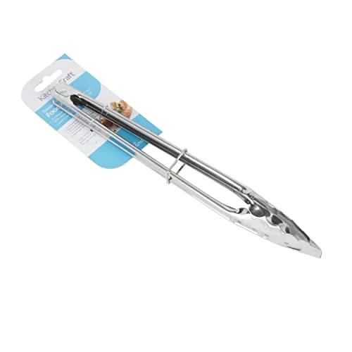 KitchenCraft Mittelgroße Küchenzange, Stahl, Silber, 3.5 x 7 x 34.5 cm, 6 Einheiten