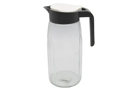 TSB Werk Wasserkrug Glaskaraffe Glas Karaffe Krug 1,45L Wasserkaraffe, Deckel, Glaskrug, Kanne, Saftkrug