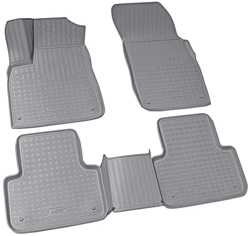 3D Gummi Fussmatten für AUDI Q7 SQ7 | Typ 4M | BJ ab 2015 | grau - Hochwertige Gummi Fußmatten, abriebfest und passgenau, ideal für den Innenraum Ihres AUDI Q7 SQ7. Mit hohem Rand und Antirutsch-Oberfläche für optimalen Schutz und Sicherheit.