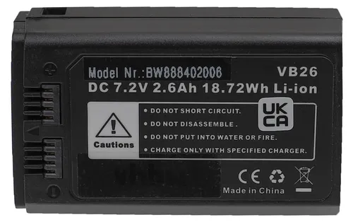 vhbw Akku kompatibel mit Godox V1-F, V1-C, V1, V850III, V1-S, V1-O, V1-N Blitzgerät, Kamera-Blitz (2600 mAh, 7,2 V, Li-Ion)