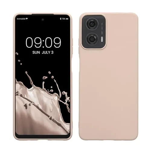 kwmobile Handyhülle für Motorola Moto G24 / E14 / G04 / G04s Hülle - TPU Case - Kabelloses Laden - Schutzhülle Cover in Coconut Swirl