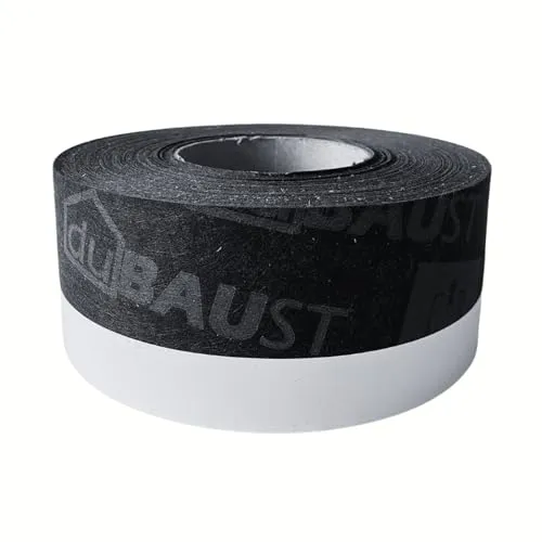 dubaust Fensteranschlussband Fensterband Fensterdichtfolie Fensterdichtband Innen Aussen Luftdicht Schlagregendicht mit Selbstklebestreifen vers. Breiten 30m Rolle (Aussen 70mm, 1)