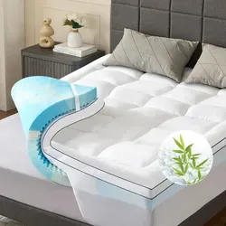 NicePlus Topper mit Daunendecke, 5-Zonen Gel-Schaum - Für erholsamen Schlaf, 140x200x10cm - Erlebe ultimativen Schlafkomfort mit dem innovativen Matratzentopper. Die Doppelschicht aus kissenweichem Bezug und ergonomischem Gel-Schaum sorgt für optimale Druckentlastung und ein atmungsaktives Schlafklima.