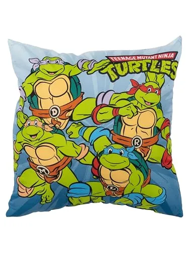 United Labels Teenage Mutant Ninja Turtles Kissen - Plüsch Dekokissen Zierkissen Kopfkissen Sitzkissen Blau 40 x 40 cm