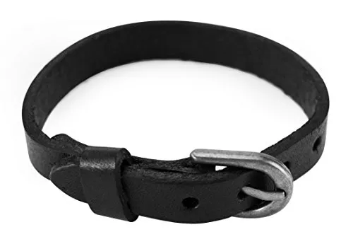 axy LAM15! Lederarmband Leather Bracelet! Surferarmband Schmuck (Schwarz)