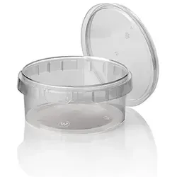 STARPAK Feinkost-Becher rund 300 ml transparent 50 Stück - Praktische und elegante 300 ml Feinkost-Becher aus transparentem Material, ideal für Catering und Veranstaltungen.