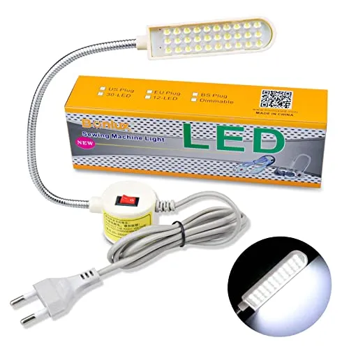 Bonlux LED Nähmaschine Magnetisch Lampe 30-LED-Licht Nähleuchte Arbeiten Beleuchtung Schwanenhalslampe mit Magnetfuß für alle nähmaschinenlampe Leuchten
