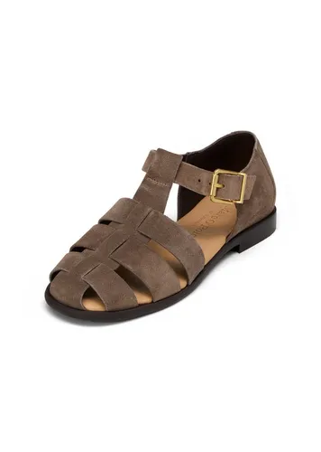 Marc O’Polo Damen Sandale Braun Gr. 39 - Trendige Damen Sandale mit gepolsterter Decksohle für hohen Tragekomfort. Flexible, rutschhemmende Laufsohle und verstellbares Riemchen – ideal für warme Sommertage.