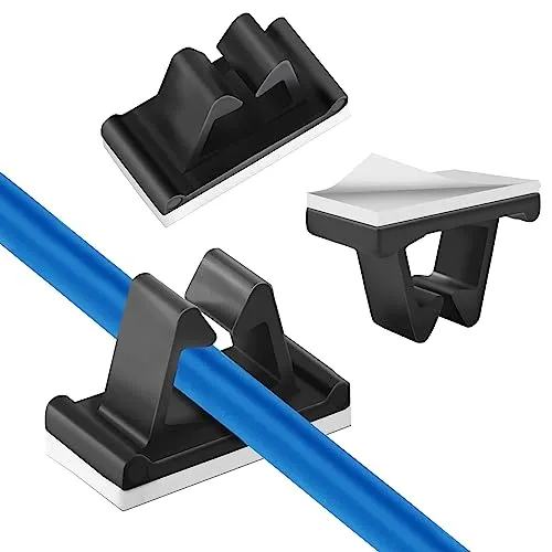 Stück Kabelclips, Kcmell Schwarz Kabelclips Selbstklebend Kabelmanagement Outdoor Light Wire Clips Kabel Organizer Klebrige Kabel Tidy Clips für Auto, Büro, Desktop, Zuhause 50