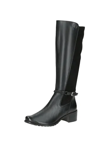 CAPRICE Damen Hohe Stiefel mit Absatz, Kniehoch in Schwarz (Black Comb) - Wanderschuhe mit AIRMOTION-Sohlentechnologie für optimale Luftzirkulation und Komfort. Ideal für Alltag und besondere Anlässe, passt sich perfekt an die Fußform an.