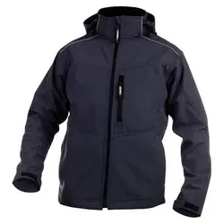 Tavira Softshell-Jacke 2XL - Dunkelblau - Arbeits- & Schutzkleidung mit atmungsaktivem, wasserdichtem Softshell-Material, verstellbarer Kapuze und reflektierenden Details für optimale Sichtbarkeit.