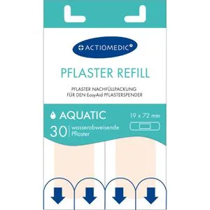 Actiomedic Pflaster EasyAid Refill, 30 Strips, wasserfest, sensitiv, atmungsaktiv, 7,2 x 1,9cm