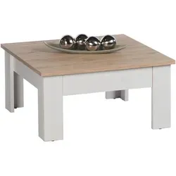 Stella Trading ROMANCE Mini Couchtisch - Beistelltisch im Landhausstil mit schönem San Remo Dekor und praktischer Schublade für zusätzlichen Stauraum - ideal für Ihr Wohnzimmer.