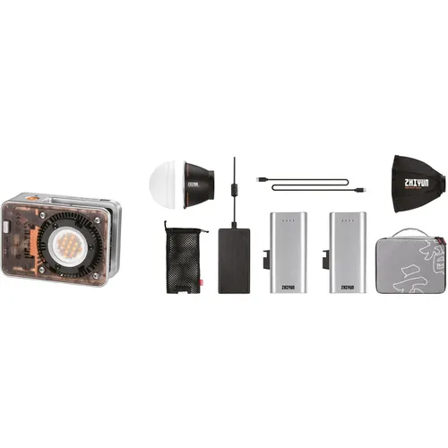 ZHIYUN RGB Videolicht Molus X60 Pro - 60W COB LED mit 2 Akkus - Dauerlichter für kreative Profis: Das handliche ZHIYUN Molus X60 Pro bietet 2010 Lux bei 60W, 15 Effekte und Bluetooth-Steuerung. Ideal für beeindruckende Video- und Fotoaufnahmen!