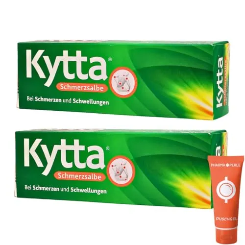 Kytta Schmerzsalbe bei Schmerzen und Schwellungen, Muskelschmerzen, Kniegelenkschmerzen, Zerrungen Verstauchungen I mit Beinwell Extrakt I Sparset mit Pharma Perle give-away (2 x 100g)