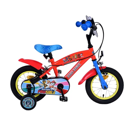 VOLARE Paw Patrol Kinderfahrrad 12 Zoll - Jugend- & Kinderfahrräder mit stabilem Stahlrahmen, ideal für kleine Abenteurer:innen von 3-4 Jahren. Sicherheit durch zwei Handbremsen und geschlossenen Kettenschutz.